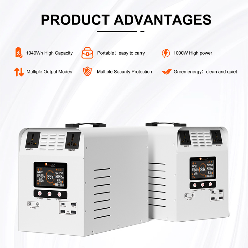 lithium portable power station with solar panel