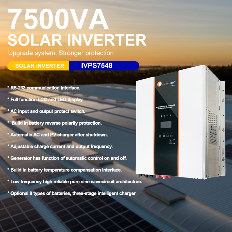 7.5KVA 48V Hybrid Off Grid Inverter For House Solar System